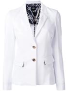 Cavalli Class - Tailored Blazer - Women - Silk/cotton/spandex/elastane/polyimide - 40, White, Silk/cotton/spandex/elastane/polyimide