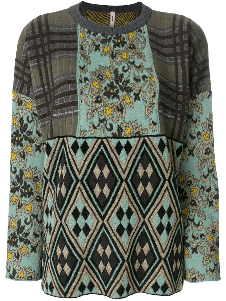 Antonio Marras Contrast Panel Knitted Top - Green