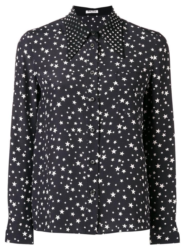 Miu Miu Star Print Blouse - Black