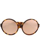 Linda Farrow Cage Frame Round Sunglasses - Brown