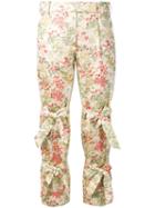 Simone Rocha Floral Brocade Cropped Trousers - Gold