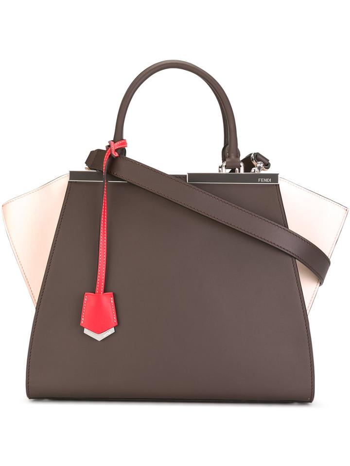 Fendi 2 Jours Tote, Women's, Grey, Leather