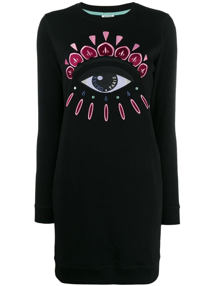 Kenzo Embroidered Eye Jumper Dress - Black