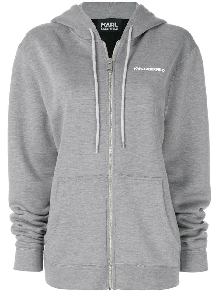 Karl Lagerfeld Karl's Essential Zip Hoodie - Grey