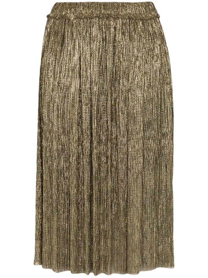Isabel Marant Étoile Beatrice Lamé Plissé Skirt - Gold