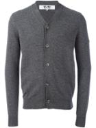 Comme Des Garçons Play V-neck Cardigan, Men's, Size: Small, Grey, Wool