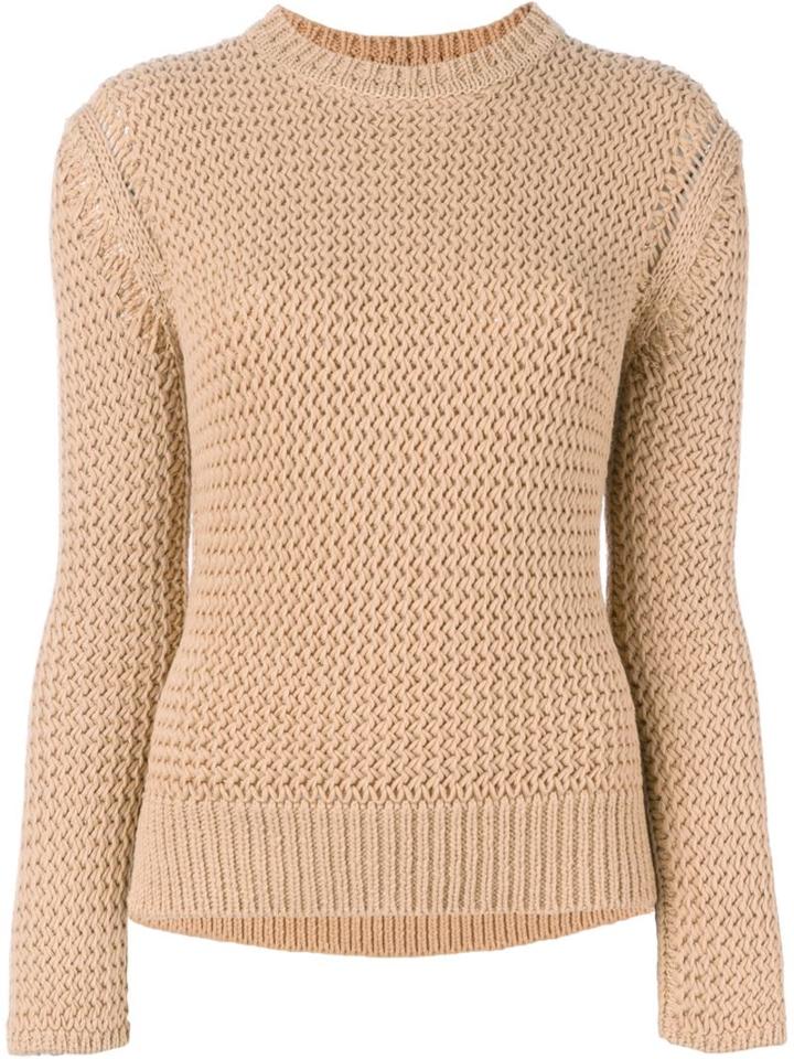 Joseph Crew Neck Jumper, Women's, Size: L, Nude/neutrals, Cotton