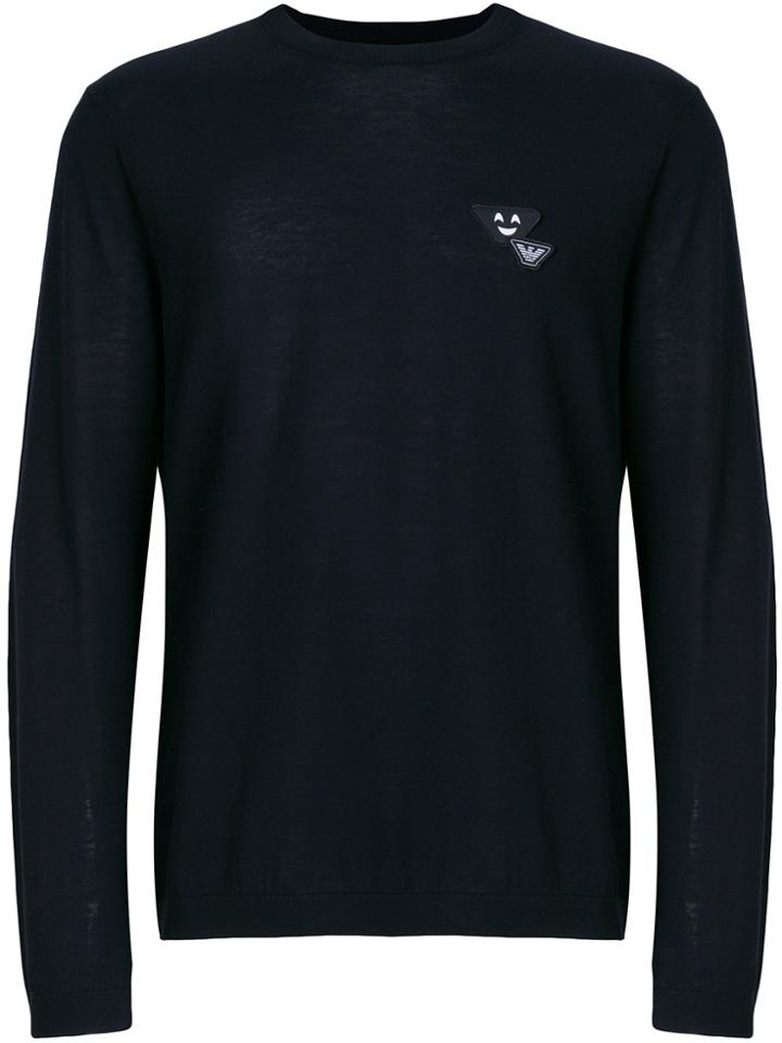 Emporio Armani Logo Patch Jumper - Blue