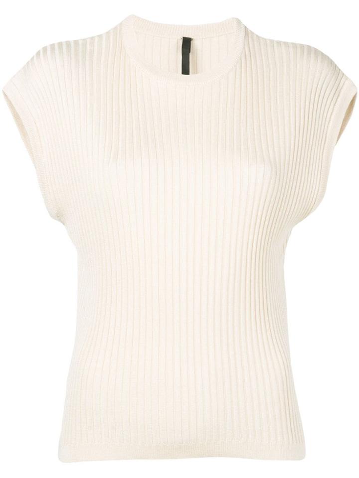 Sara Lanzi Ribbed T-shirt - Neutrals