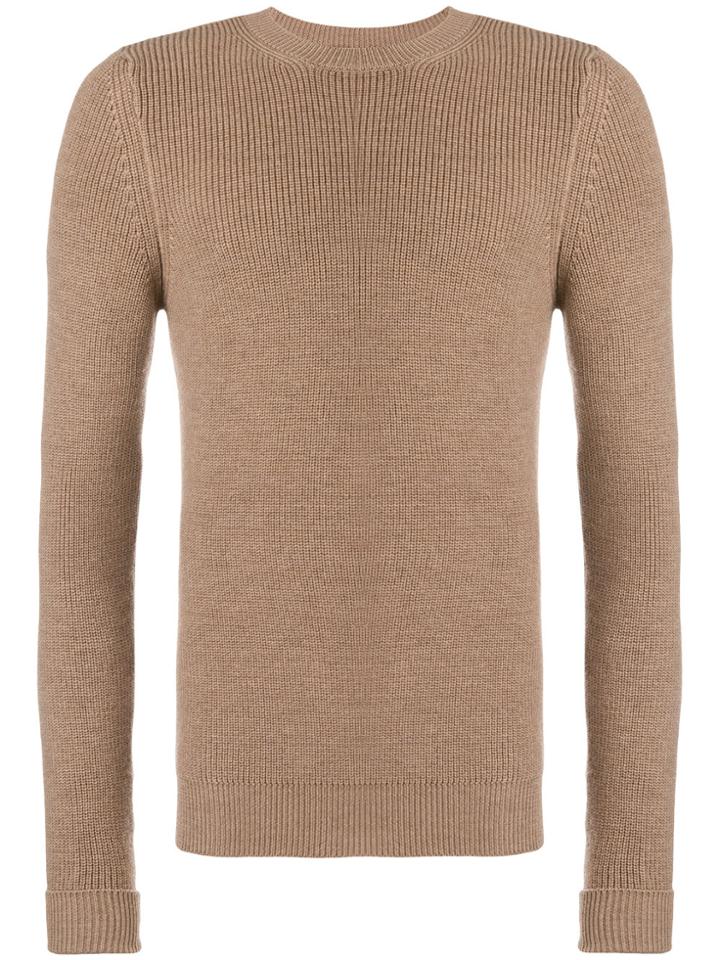Al Duca D'aosta 1902 Rib Knit Fitted Sweater - Brown