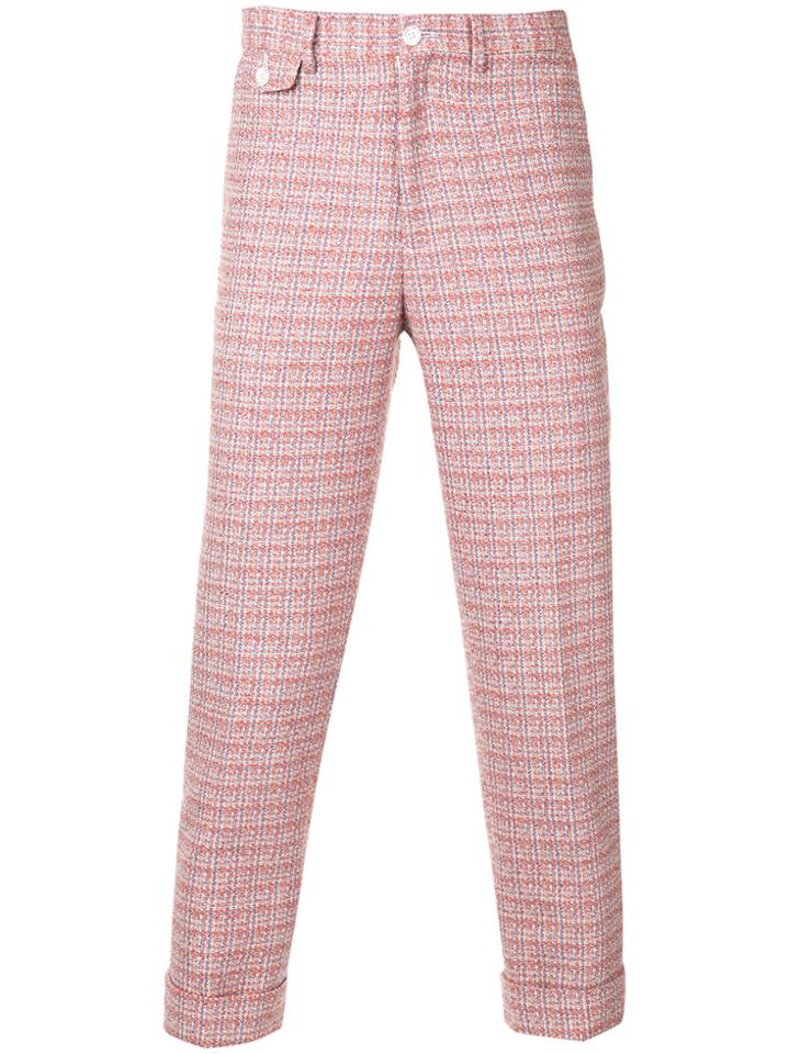 Education From Youngmachines Tweed Cropped Trousers - Pink & Purple