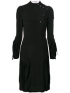 Jw Anderson Gathered Dress With Side Button Detailing - Black