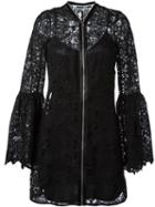 Mcq Alexander Mcqueen Floral Guipure Lace Zipped Dress, Women's, Size: 40, Black, Polyester/spandex/elastane