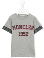 Moncler Kids Logo Print T-shirt, Boy's, Size: 10 Yrs, Grey