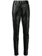 Alberta Ferretti Slim-fit Leather Trousers - Black