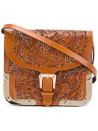 Red Valentino Embossed Shoulder Bag, Women's, Brown, Calf Leather/metal (other)