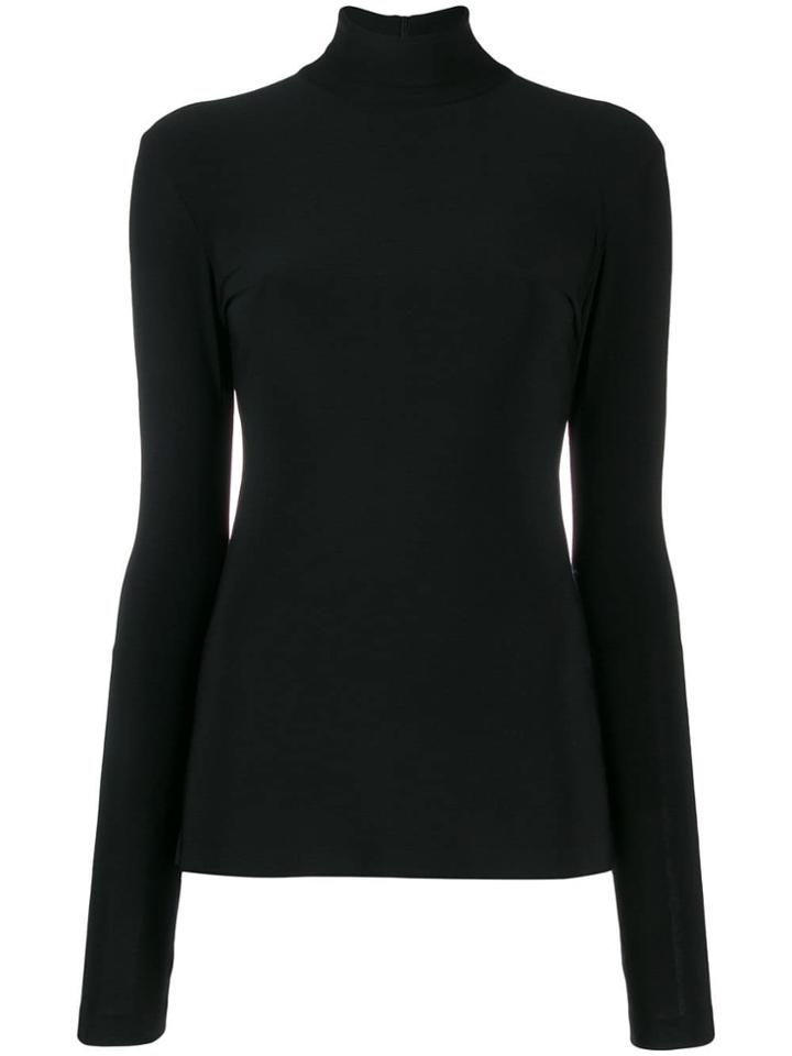 Norma Kamali Slim-fit Turtleneck Top - Black