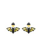 Prada Black And Yellow Bat Earrings