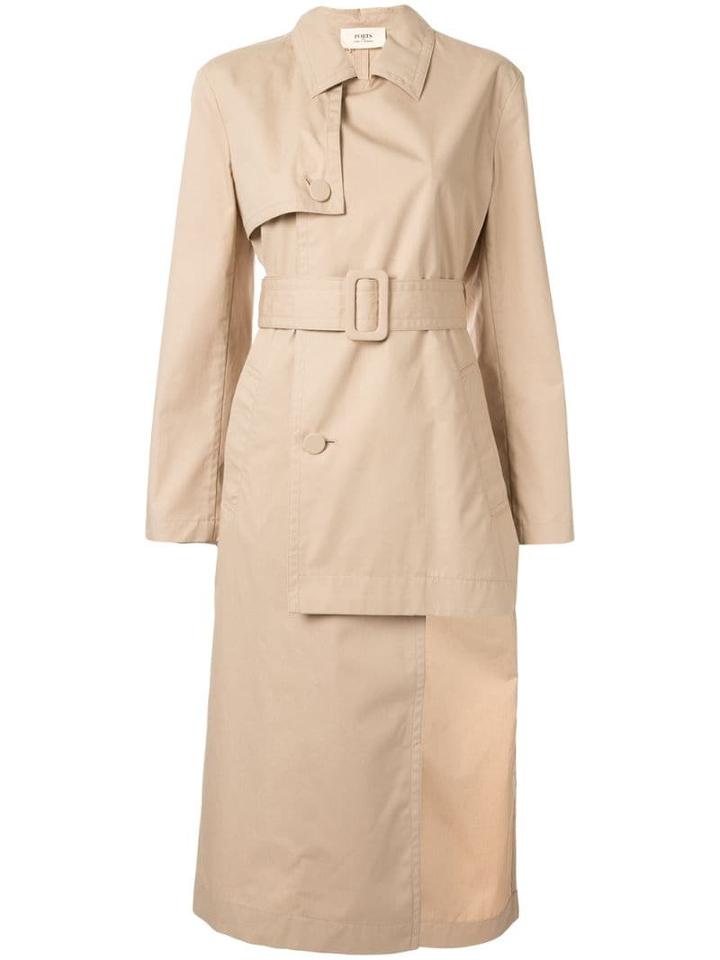 Ports 1961 Uneven Length Trench Coat - Neutrals