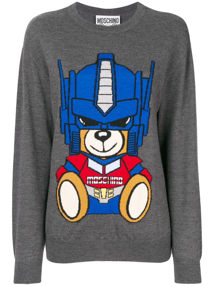 Moschino - Transformer Knitted Jumper - Women - Virgin Wool - S, Grey, Virgin Wool