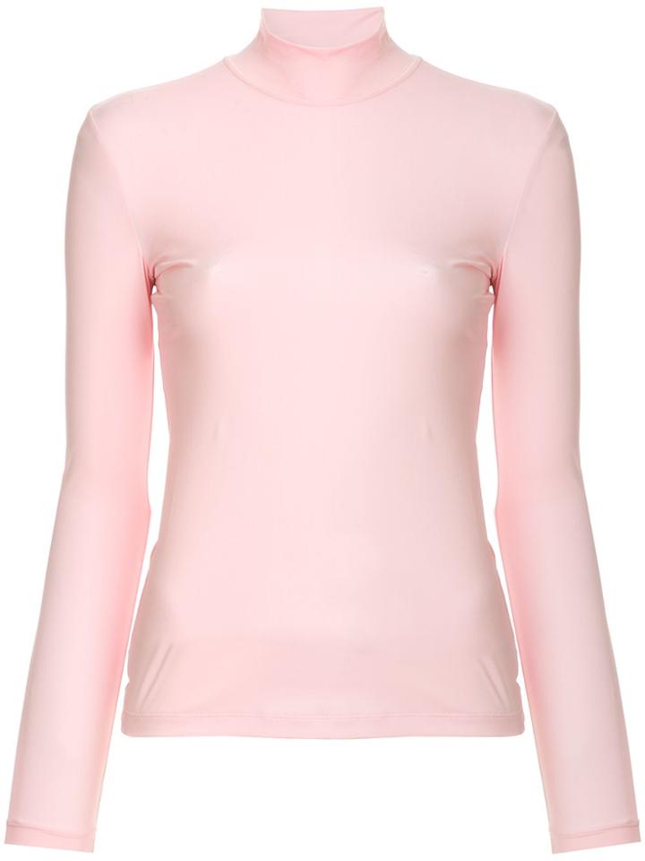 We11done Jersey Turtleneck Top - Pink & Purple