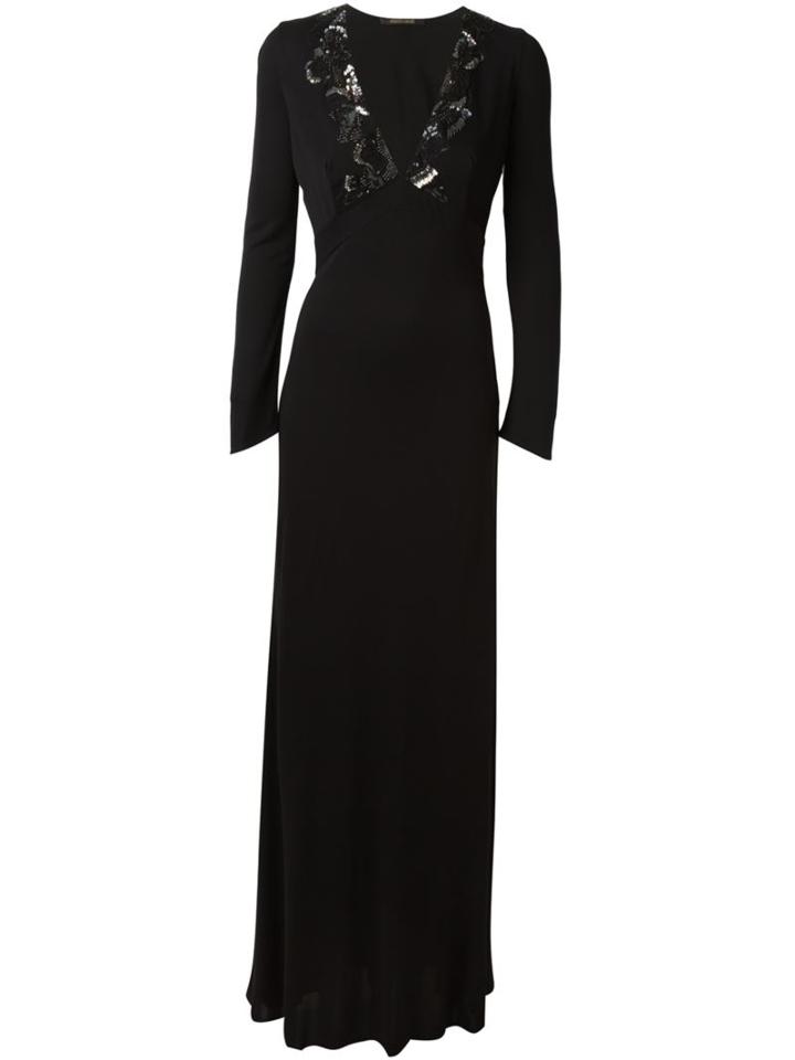 Roberto Cavalli Embellished Neck Gown