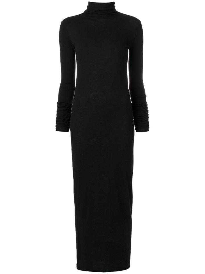 Rick Owens Lilies Fitted Knitted Maxi Dress - Black