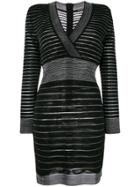 Balmain Striped Knit Dress - Black