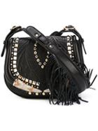 Roberto Cavalli Studded Tassel Saddle Bag, Women's, Black, Leather