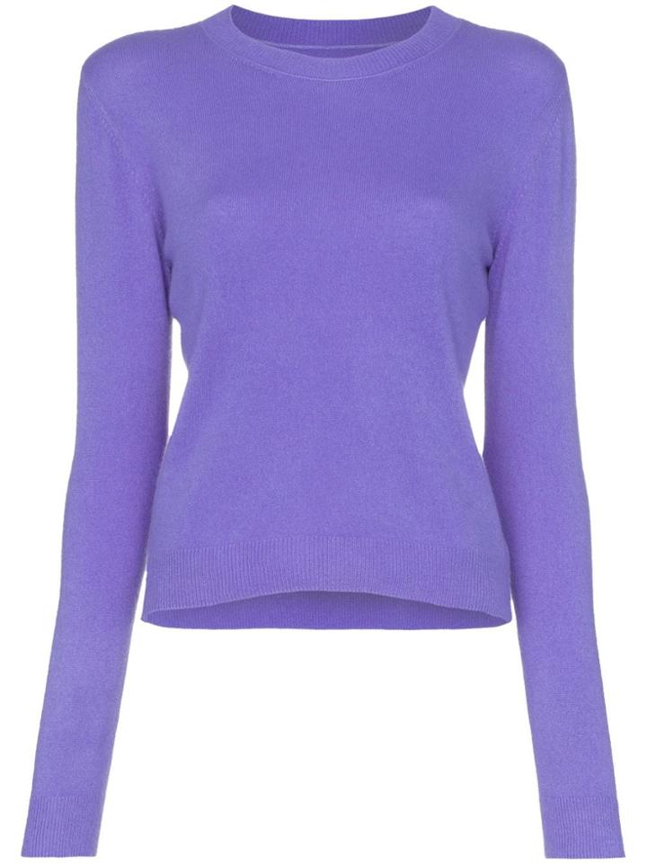 The Elder Statesman Billy Cropped Cashmere Jumper - Purple