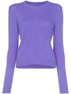 The Elder Statesman Billy Cropped Cashmere Jumper - Purple