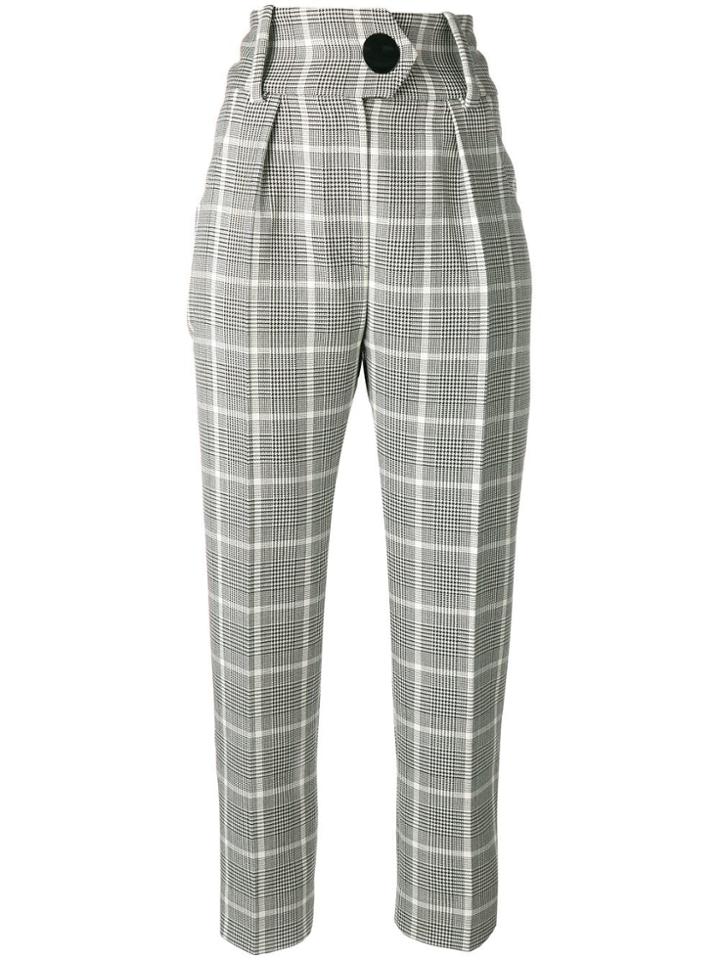 Petar Petrov Checked Tailored Trousers - Black