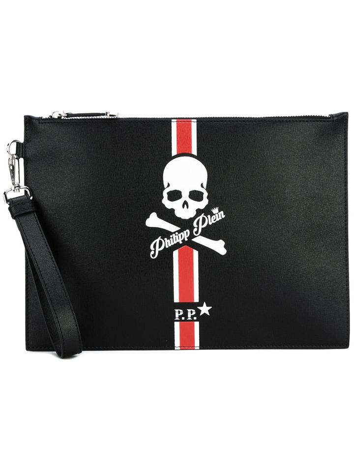 Philipp Plein - Kingston Document Clutch - Men - Leather/polyester - One Size, Black, Leather/polyester