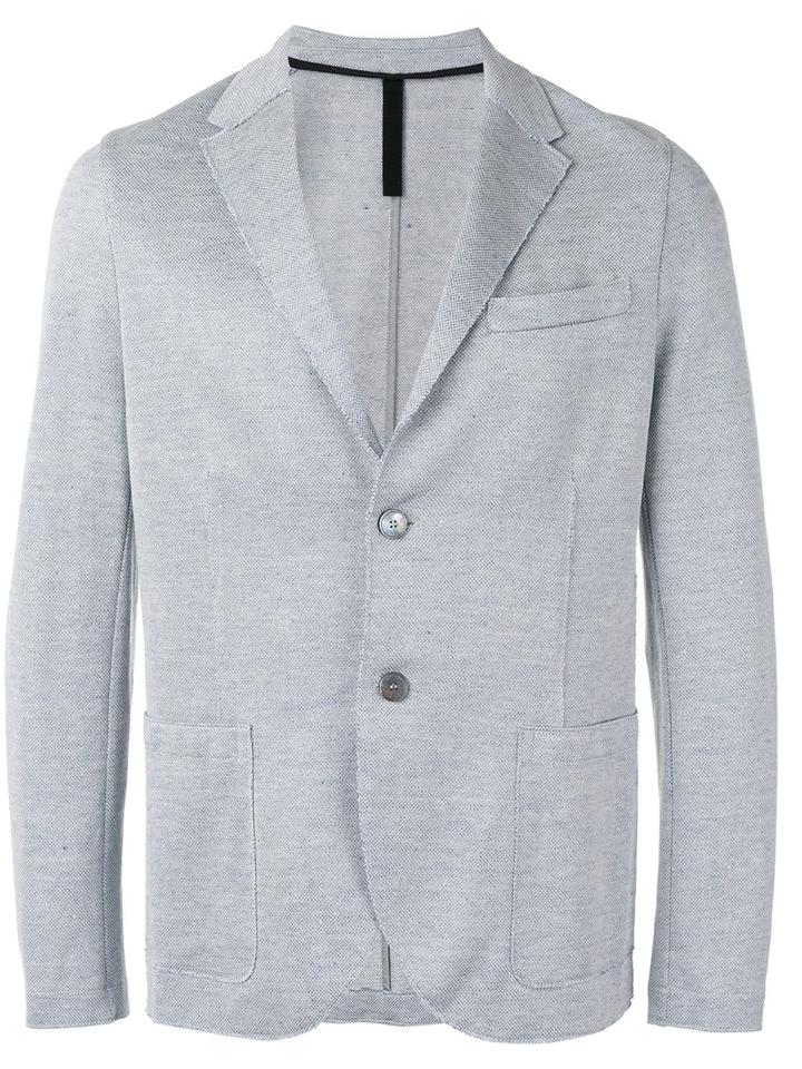 Harris Wharf London Two Button Blazer, Men's, Size: 48, Grey, Cotton/linen/flax
