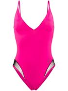 Karl Lagerfeld Classic Fitted Swimsuit - Pink