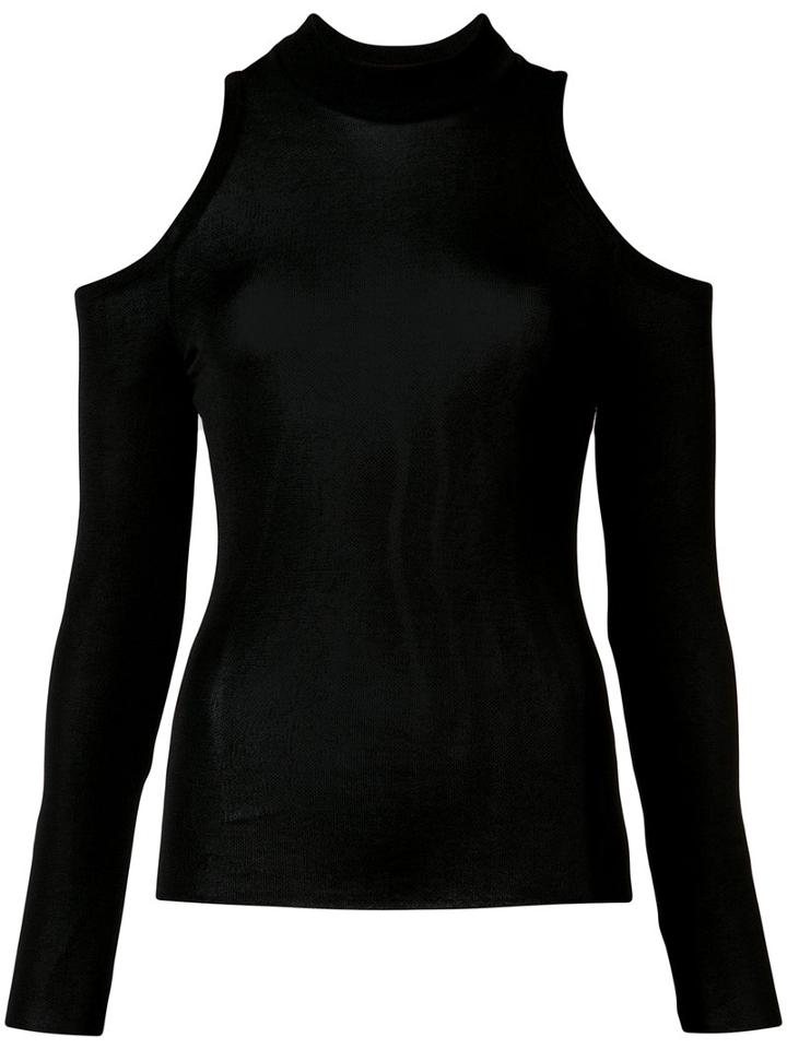 Balmain - Cut-out Detail Knitted Top - Women - Viscose - 36, Women's, Black, Viscose