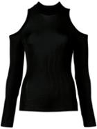 Balmain - Cut-out Detail Knitted Top - Women - Viscose - 36, Women's, Black, Viscose