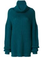 Dondup Oversized Turtleneck Jumper - Blue