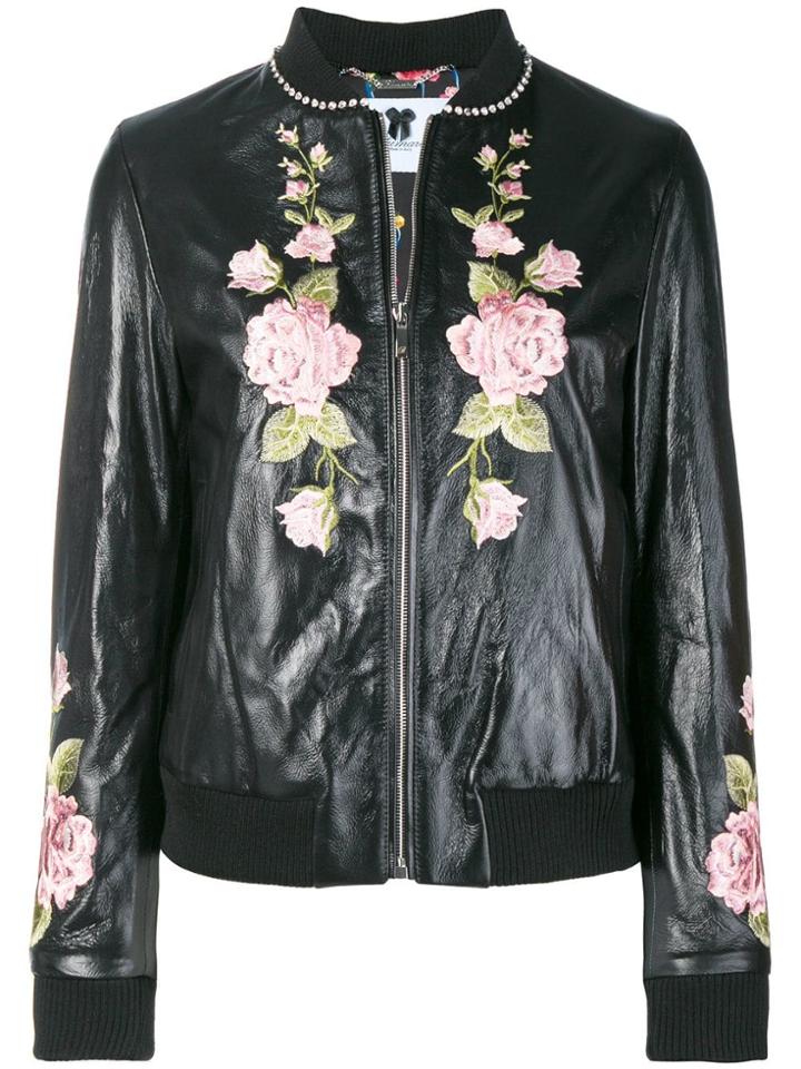 Blumarine Embroidered Floral Jacket - Black