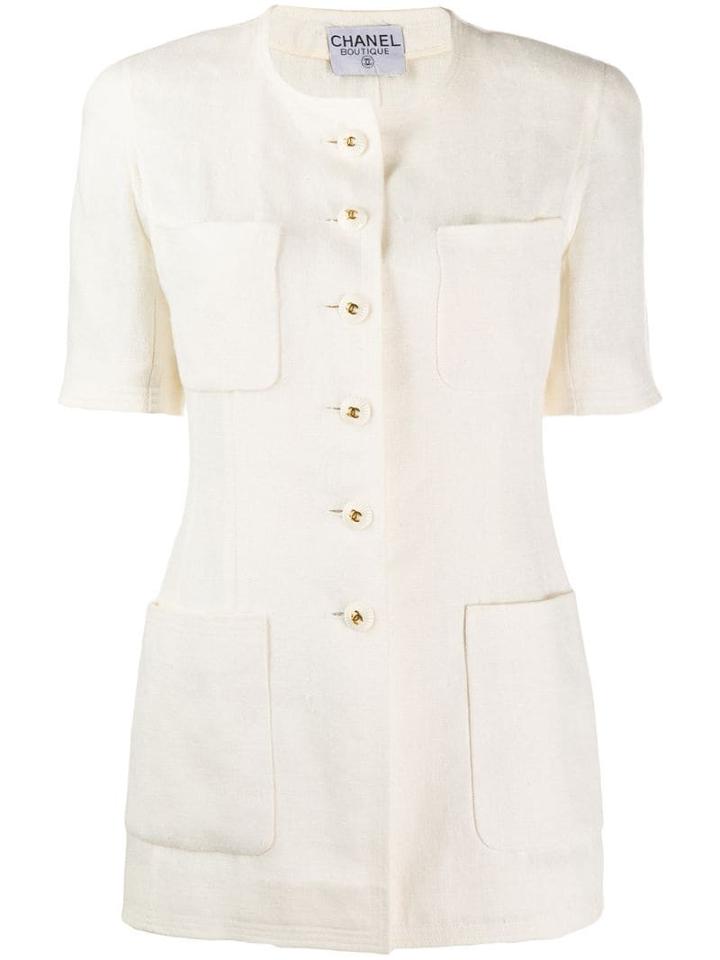 Chanel Pre-owned Round Neck Jacket - White