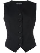 Dolce & Gabbana Polka Dot Panel Waistcoat, Women's, Size: 42, Black, Silk/nylon/polyester/virgin Wool