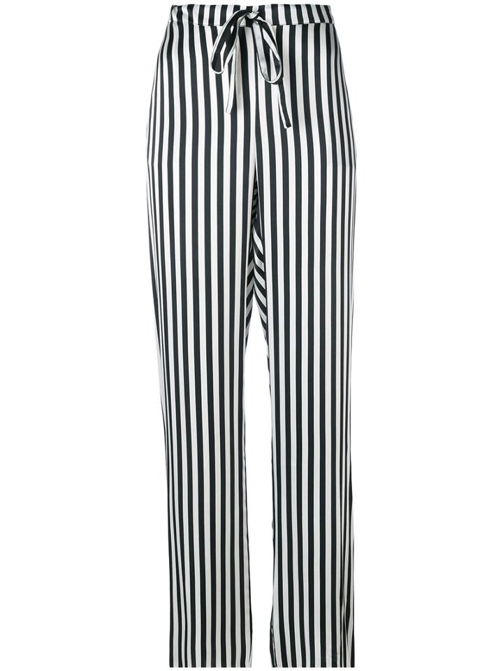 Marques'almeida - Striped Trousers - Women - Silk - 6, Black, Silk