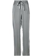 Marques'almeida - Striped Trousers - Women - Silk - 6, Black, Silk