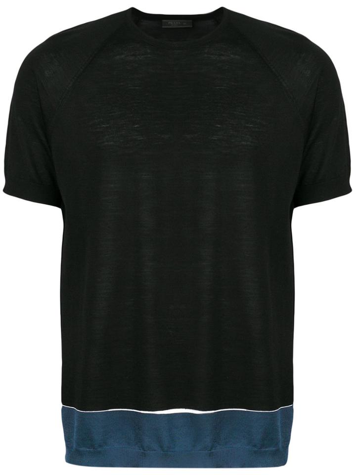 Prada Hem Band T-shirt - Black