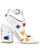 Laurence Dacade 'naton' Floral Applique Sandals - White