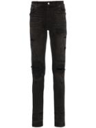 Amiri Repair Distressed Slim Fit Denim Jeans - Black