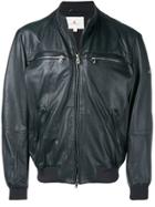Peuterey Zipped-up Leather Jacket - Blue