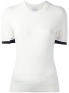 Barrie Cashmere Contrast Trim T-shirt - White