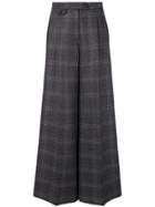 John Richmond Checked Palazzo Trousers - Grey