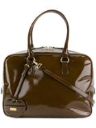 Moschino Vintage Structured Tote Bag - Brown